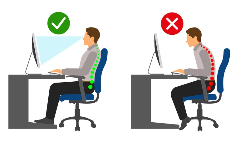 Posture sitting correctly